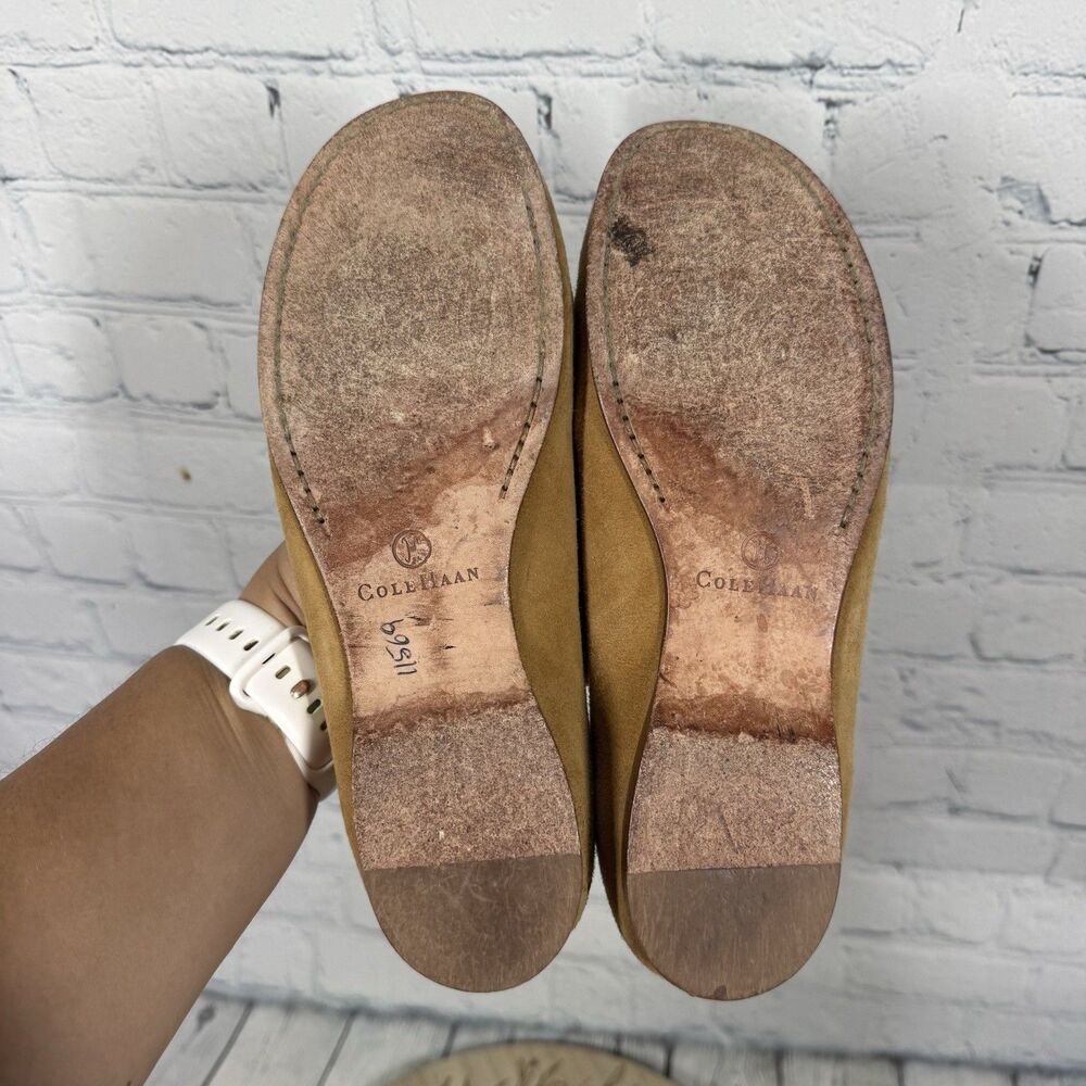 Cole Haan Tan Suede Loafers Women Size 7 Slip On Moc Toe Driving Flats - Picture 7 of 14
